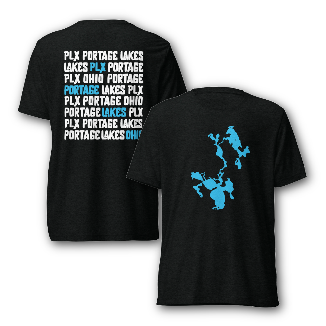 Portage Lakes Map + PLX Word Block on Back
