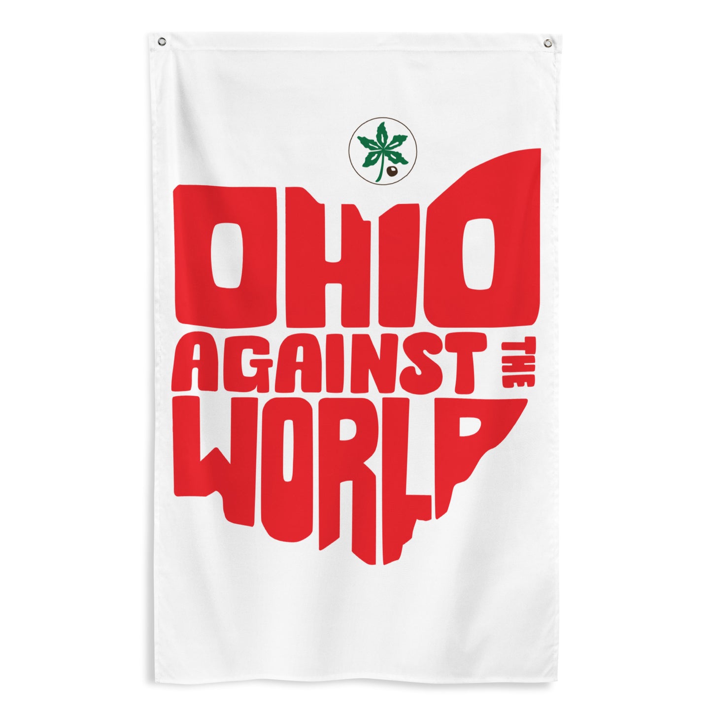 "Ohio Against the World" Flag White Vertical