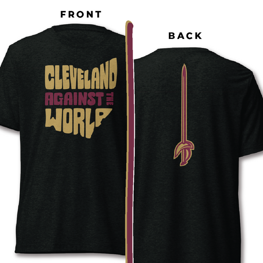 "Cleveland Against the World" Basketball T-shirt + Large Sword on Back