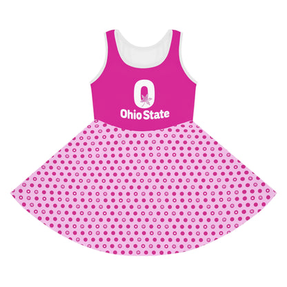 OSU Gameday Youth Pink Polka Dot Sundress