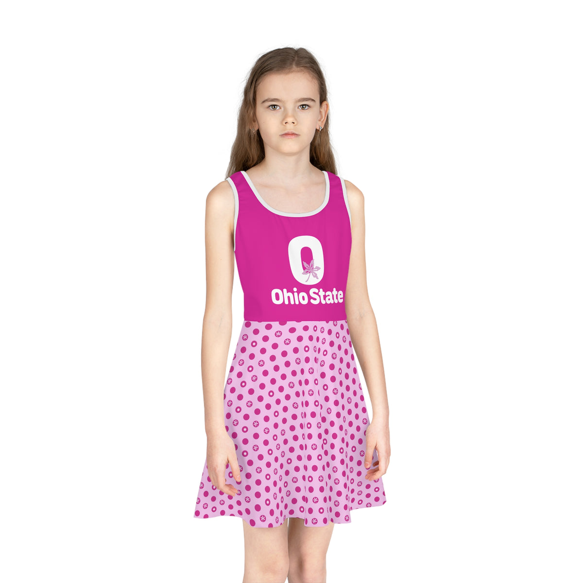 OSU Gameday Youth Pink Polka Dot Sundress