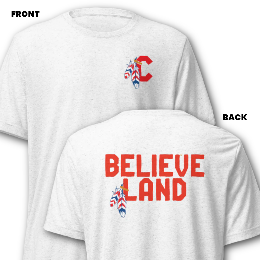 C feather + "Believeland" on Back