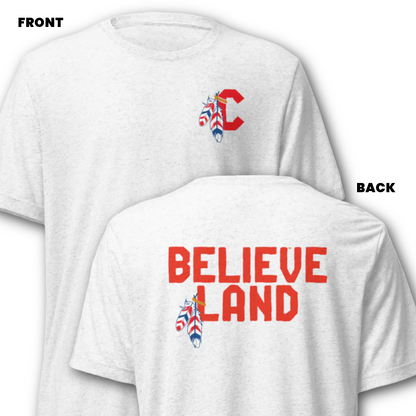 C feather + "Believeland" on Back