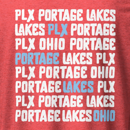 Portage Lakes Map + PLX Word Block on Back