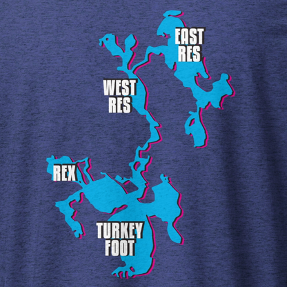 Portage Lakes Ohio + Lakes with Names on Back