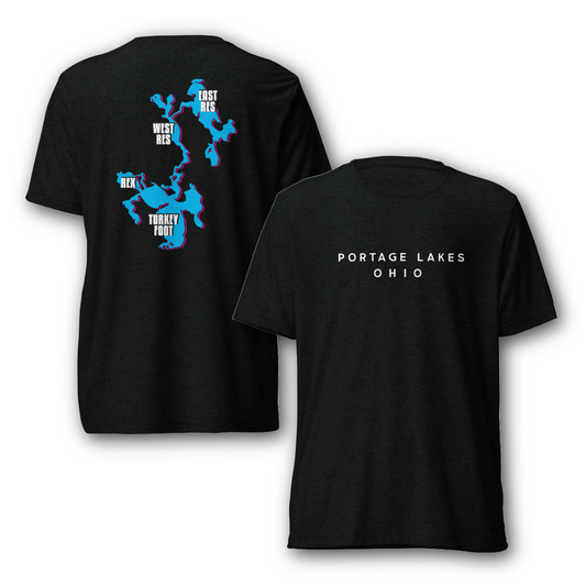 Portage Lakes Ohio + Lakes with Names on Back