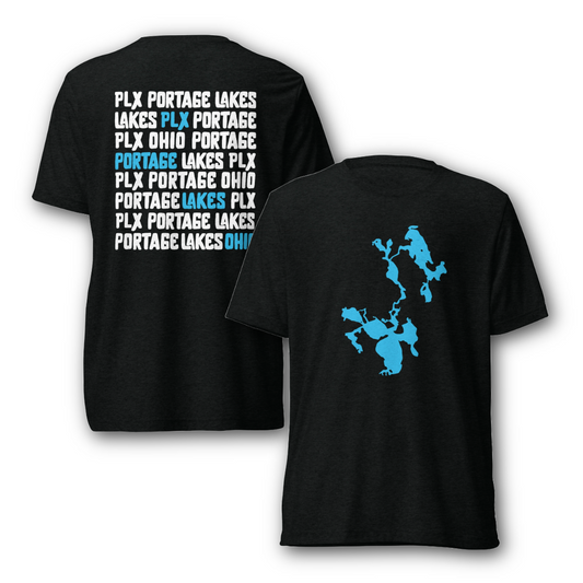 Portage Lakes Map + PLX Word Block on Back