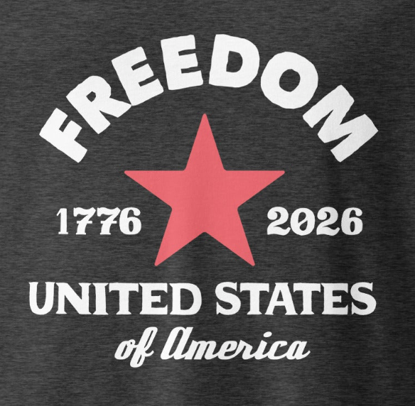 Freedom 1776–2026 United States of America V-Neck T-Shirt (Front & Back Print)