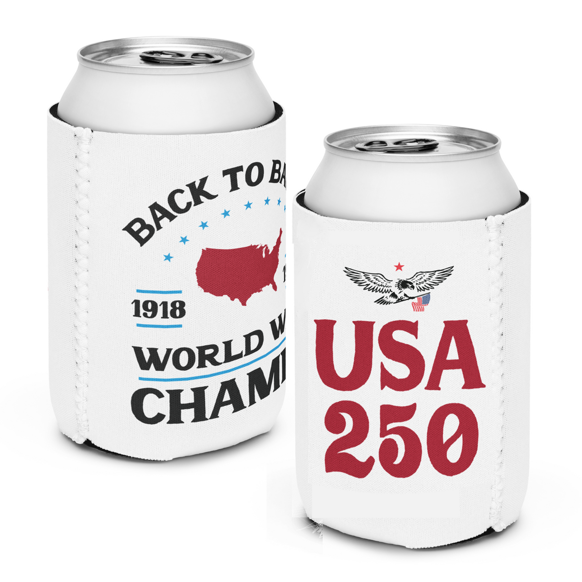 Back to Back Champs + USA250 Koozie (Front & Back Print)