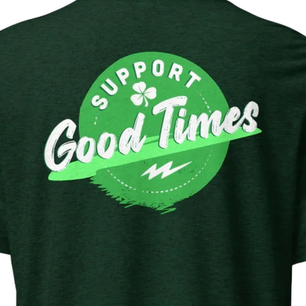Shamrock Front + Support Good Times Back T‑Shirt
