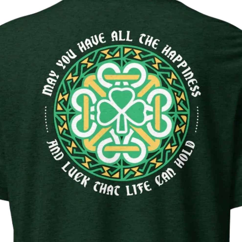 Cheers T‑Shirt + Celtic Design Back Print