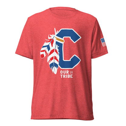 C feathers  "Our Tribe" + American Flag on sleeve